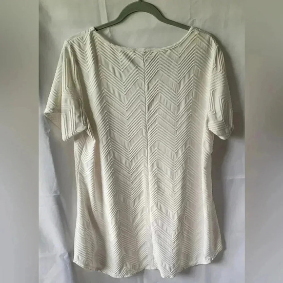 PHILOSOPHY REPUBLIC White Womens Blouse Shirt Top Plus Size 1X - Picture 3 of 7